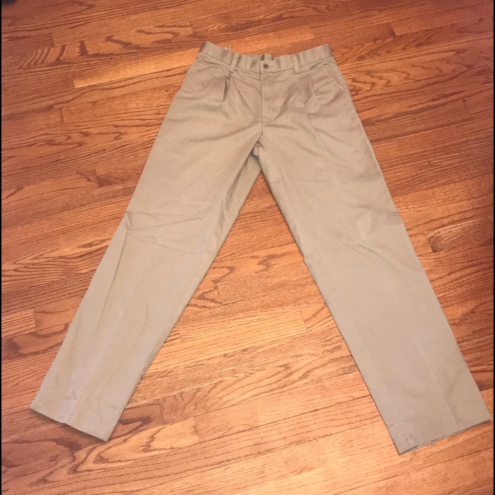 Dockers khaki 32/34 dress pants (worn by ankle is a little torn/ripped see pic)
